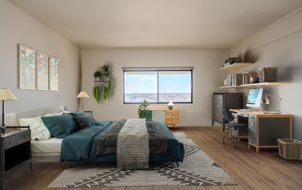 S1 - Studio floorplan layout with 1 bathroom and 385 square feet (Bedroom)